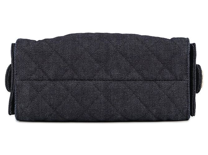 Sac à épaule mini à chaîne en denim Chanel Noir - vue 3