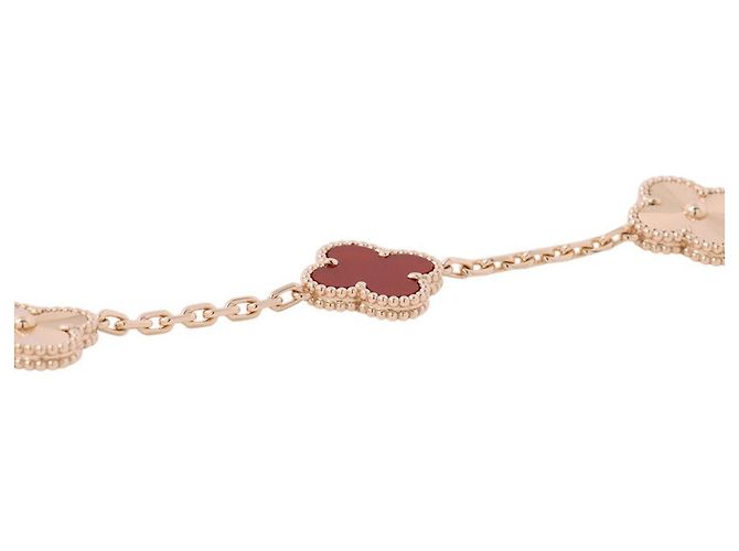 Autre Marque Bracciale Charm Alhambra Van Cleef & Arpels in Oro Rosa con Corniola - vista 2