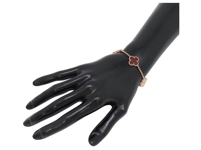 Autre Marque Bracciale Charm Alhambra Van Cleef & Arpels in Oro Rosa con Corniola - vista 3