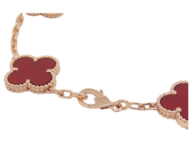 Autre Marque Bracciale Charm Alhambra Van Cleef & Arpels in Oro Rosa con Corniola - vista 4
