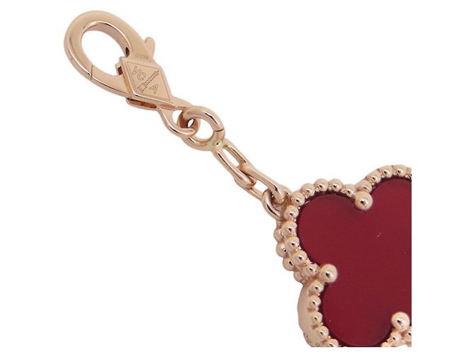 Autre Marque Bracciale Charm Alhambra Van Cleef & Arpels in Oro Rosa con Corniola - vista 7