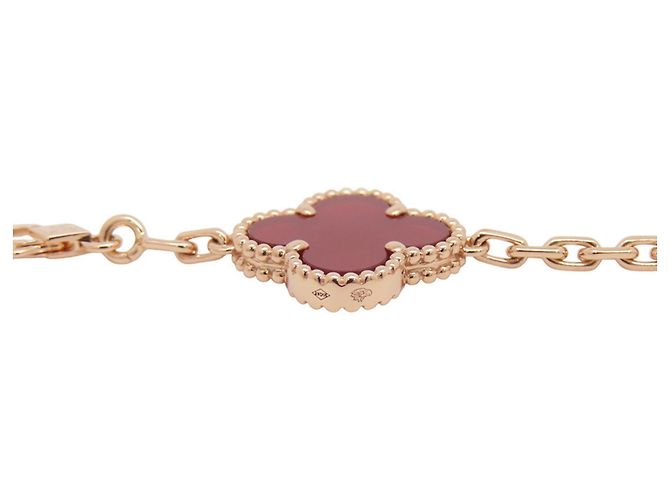 Autre Marque Bracciale Charm Alhambra Van Cleef & Arpels in Oro Rosa con Corniola - vista 9