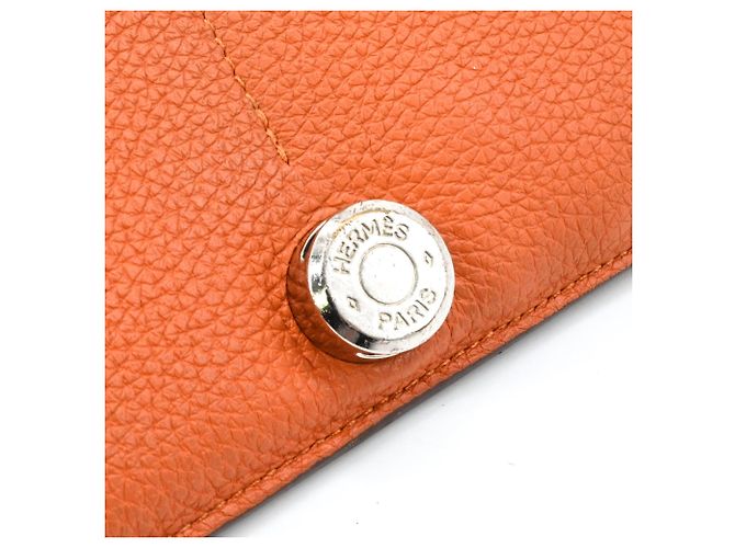 Hermès Cartera larga Hermes Dogon Duo GM en Orange Naranja - vista 12