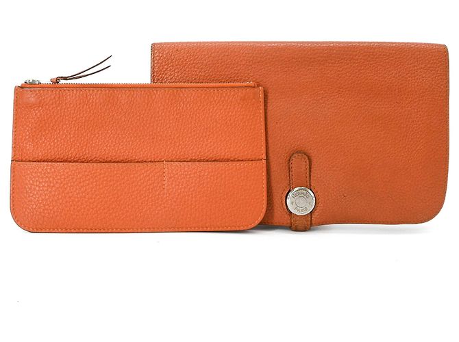 Hermès Cartera larga Hermes Dogon Duo GM en Orange Naranja - vista 2