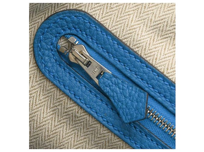Hermès Borsa a mano HERMES Garden TPM 30 in pelle Negonda Blu - vista 13