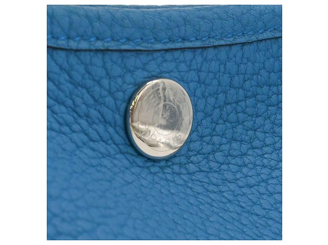 Hermès Borsa a mano HERMES Garden TPM 30 in pelle Negonda Blu - vista 14