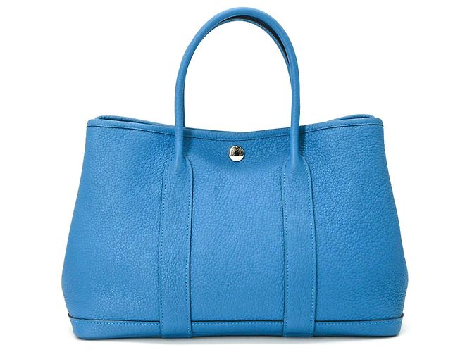 Hermès Borsa a mano HERMES Garden TPM 30 in pelle Negonda Blu - vista 3
