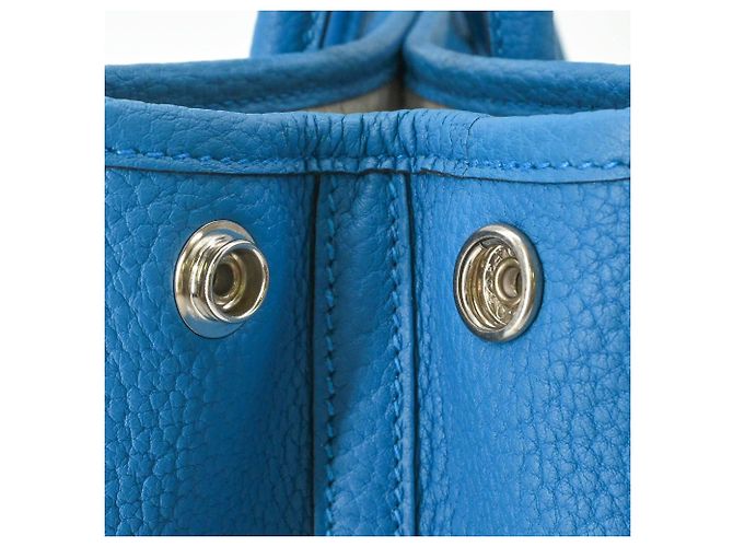 Hermès Borsa a mano HERMES Garden TPM 30 in pelle Negonda Blu - vista 8