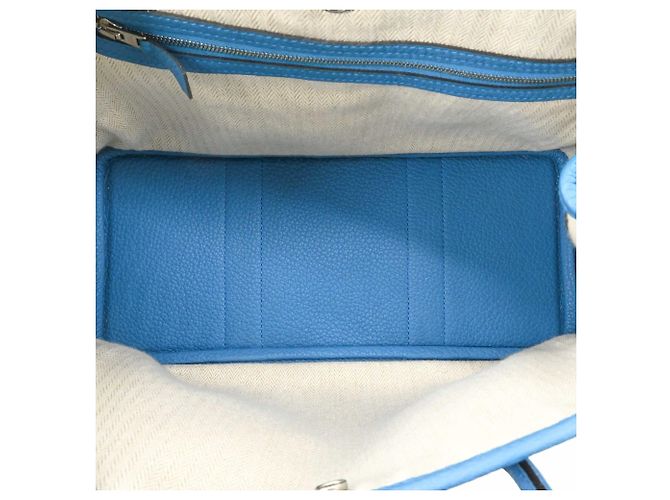 Hermès Borsa a mano HERMES Garden TPM 30 in pelle Negonda Blu - vista 9
