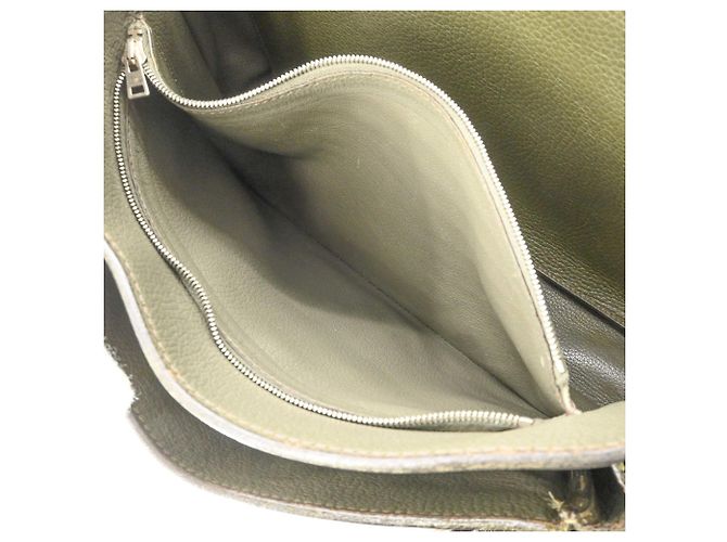 Hermès Sac à épaule Hermes Steve Buzas 35 Vert Kaki - vue 10