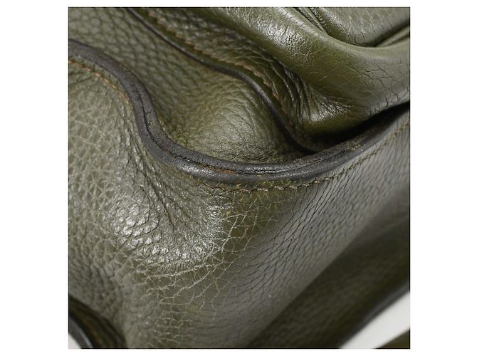Hermès Sac à épaule Hermes Steve Buzas 35 Vert Kaki - vue 16