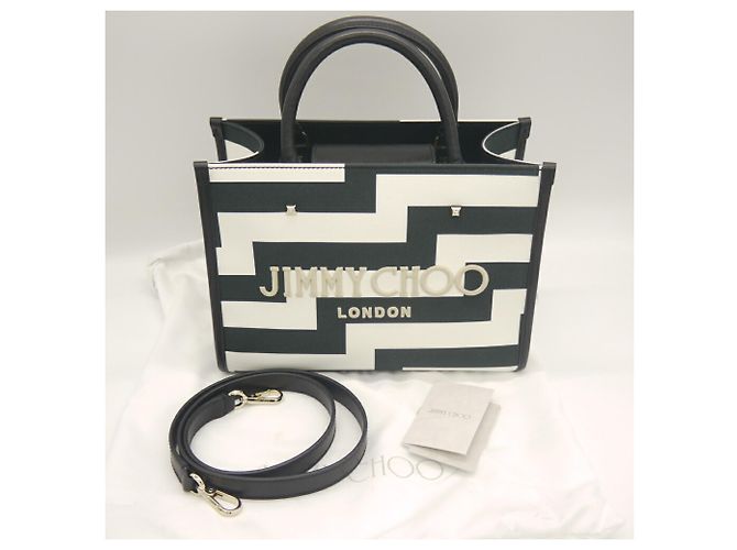 Jimmy Choo Avenue Small Tote Bag/Shoulder Bag Preto Branco - vista 10