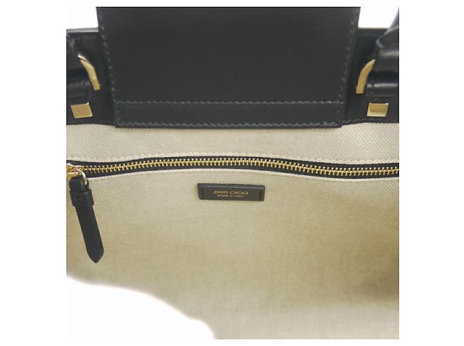 Jimmy Choo Avenue Small Tote Bag/Shoulder Bag Preto Branco - vista 8