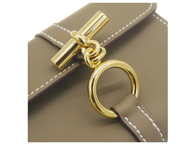 Hermès Carteira Compacta e Porta-moedas Hermes Glenan Taupe - vista 6