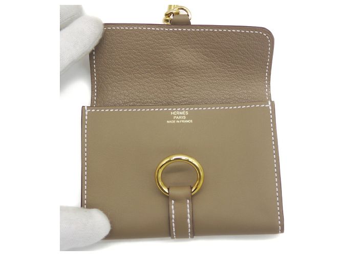 Hermès Carteira Compacta e Porta-moedas Hermes Glenan Taupe - vista 7