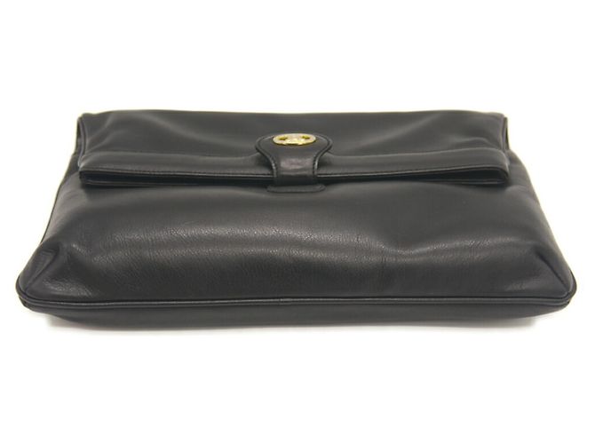 Céline Pochette Celine Blazon en cuir Noir - vue 3