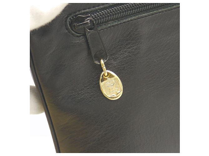 Céline Pochette Celine Blazon en cuir Noir - vue 6