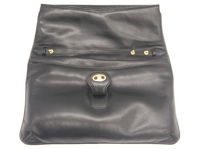 Céline Pochette Celine Blazon en cuir Noir - vue 9