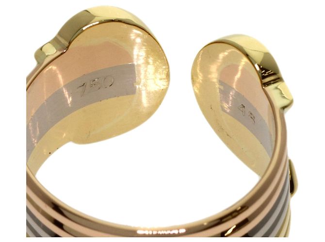 Anello Cartier 2C Band in oro giallo bianco e rosa - vista 5