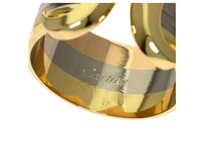 Anello Cartier 2C Band in oro giallo bianco e rosa - vista 6