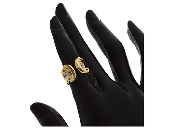 Anello Cartier 2C Band in oro giallo bianco e rosa - vista 7