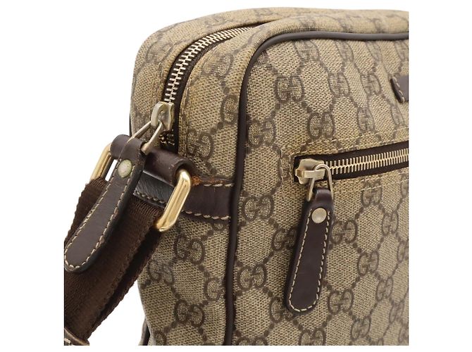 Gucci GG Supreme Plus Schultertasche Beige Khaki Dunkelbraun - Ansicht 5