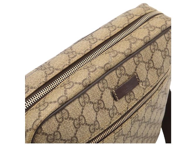 Gucci GG Supreme Plus Schultertasche Beige Khaki Dunkelbraun - Ansicht 6