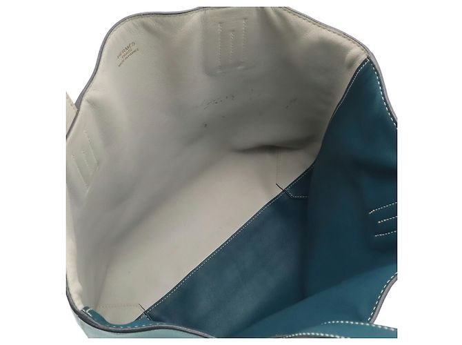 Hermès Borsa Tote Hermes Double Sens 28 Blu - vista 6
