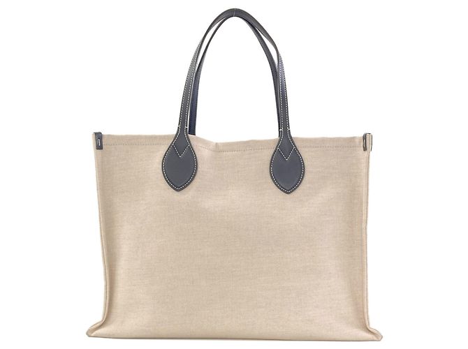 Gucci Canvas Logo Tote Bag Beige Marineblau - Ansicht 2