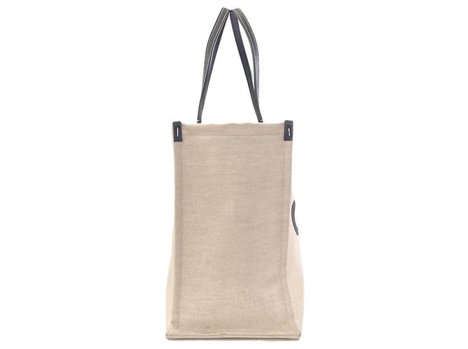 Gucci Canvas Logo Tote Bag Beige Marineblau - Ansicht 3