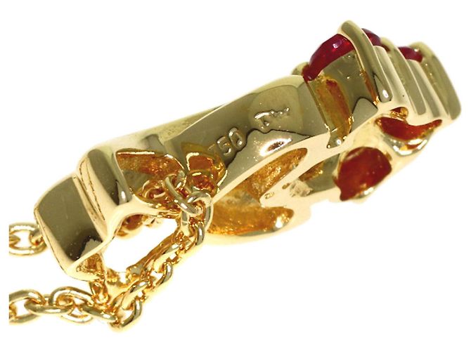 Collana Christian Dior in oro giallo 18K con rubini e diamanti - vista 4