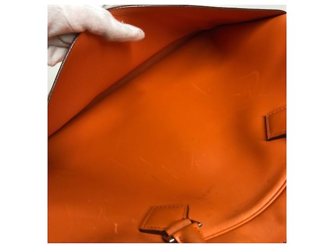 Hermès Saco Tote Hermes Plume Dog 38 Laranja - vista 16