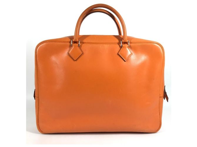 Hermès Saco Tote Hermes Plume Dog 38 Laranja - vista 2