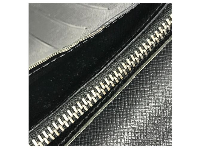 Louis Vuitton Taiga Portefeuille Brazza Bicolor Long Wallet Nero Blu - vista 11