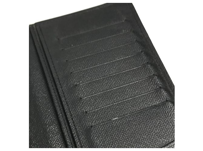 Louis Vuitton Taiga Portefeuille Brazza Bicolor Long Wallet Nero Blu - vista 15