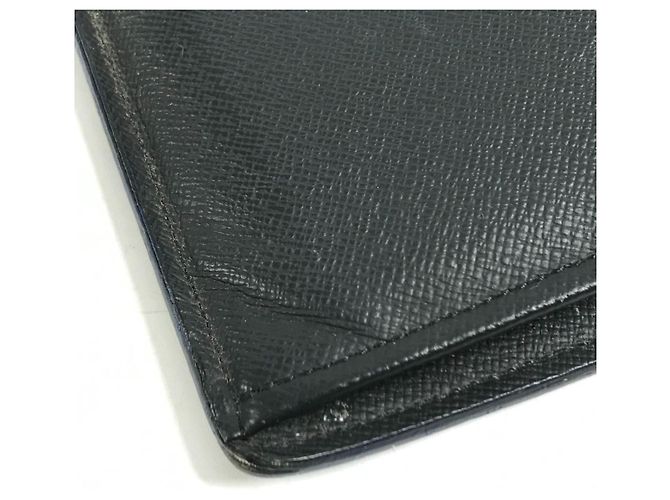 Louis Vuitton Taiga Portefeuille Brazza Bicolor Long Wallet Nero Blu - vista 16