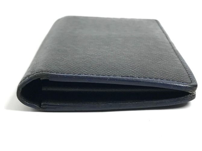Louis Vuitton Taiga Portefeuille Brazza Bicolor Long Wallet Nero Blu - vista 3