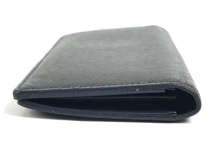 Louis Vuitton Taiga Portefeuille Brazza Bicolor Long Wallet Nero Blu - vista 4