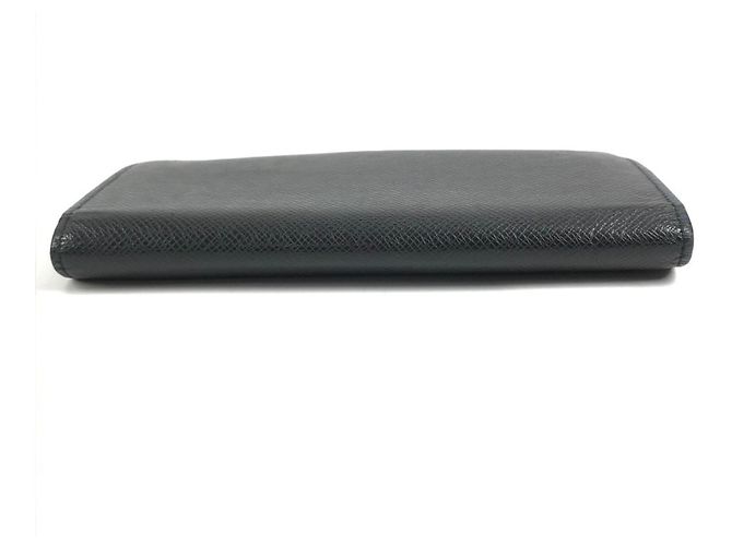 Louis Vuitton Taiga Portefeuille Brazza Bicolor Long Wallet Nero Blu - vista 6