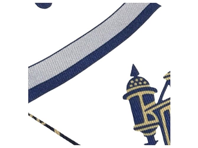 Hermès Set di foulard Twilly Bandeau HERMES Bianco Blu navy - vista 10
