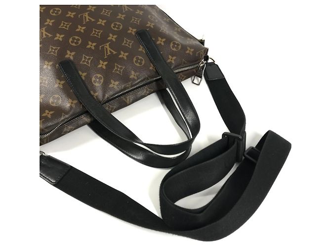 Bolso de Negocios Louis Vuitton Monogram Macassar Kitan Castaño Negro - vista 11