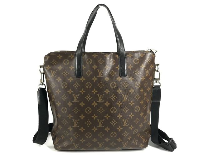 Bolso de Negocios Louis Vuitton Monogram Macassar Kitan Castaño Negro - vista 2
