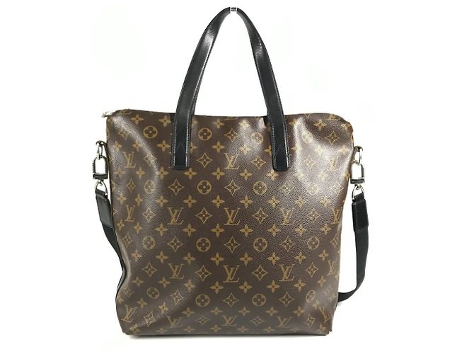 Bolso de Negocios Louis Vuitton Monogram Macassar Kitan Castaño Negro - vista 3