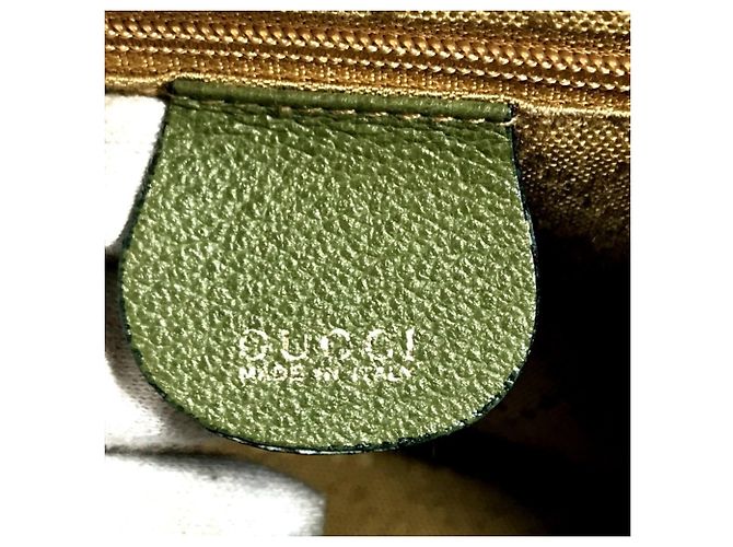 Borsa a spalla Gucci Vintage Bamboo in camoscio Verde - vista 14