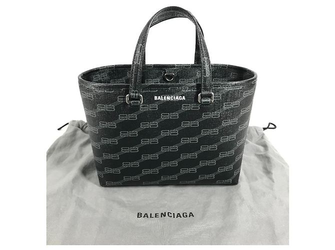 Borsa Balenciaga Monogram Signature Small Shopper Bag Nero - vista 10