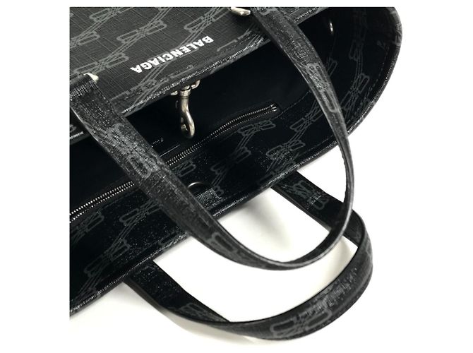 Borsa Balenciaga Monogram Signature Small Shopper Bag Nero - vista 11
