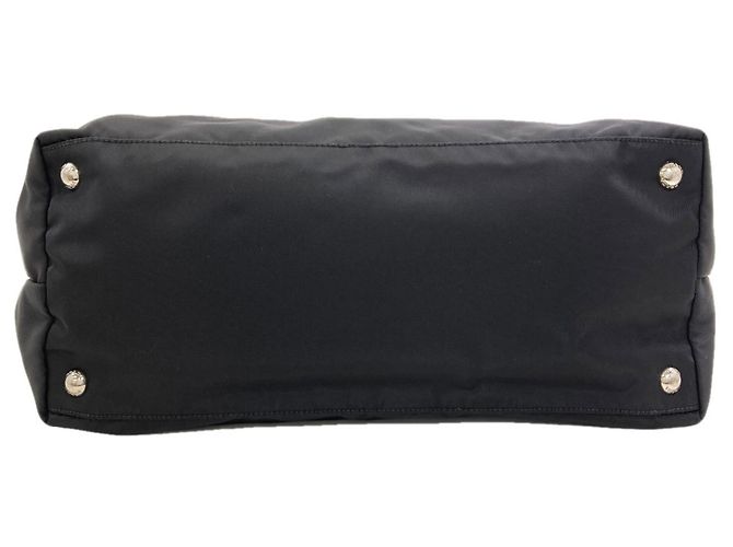 Tote Sac cabas Prada en nylon noir et rouge - vue 4