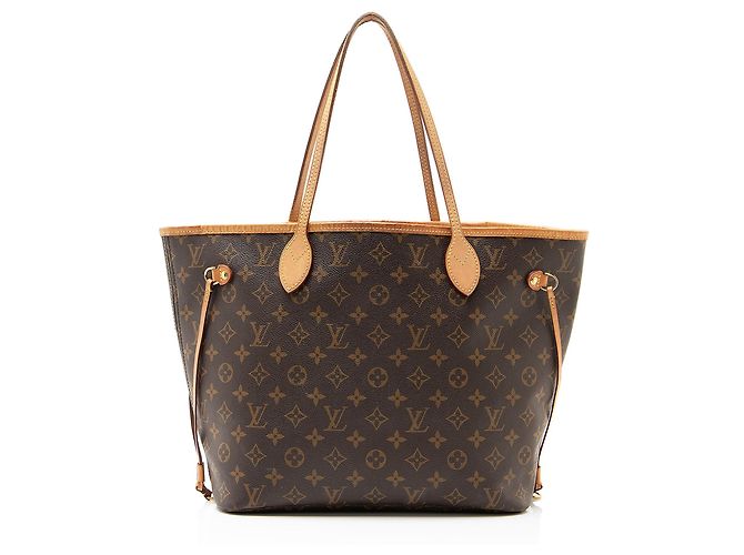 Borsa Tote Louis Vuitton Monogram Canvas Neverfull MM Marrone - vista 3