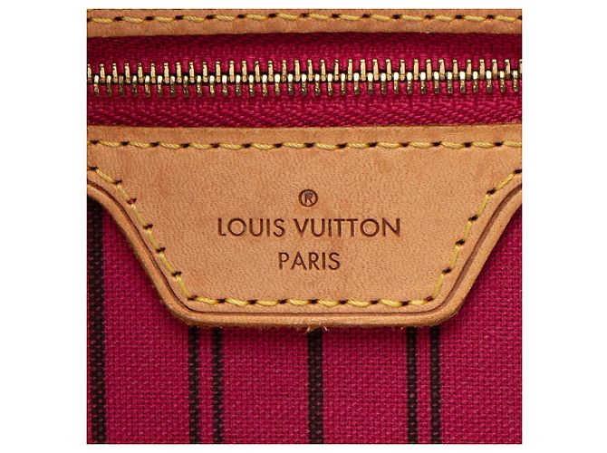 Borsa Tote Louis Vuitton Monogram Canvas Neverfull MM Marrone - vista 8