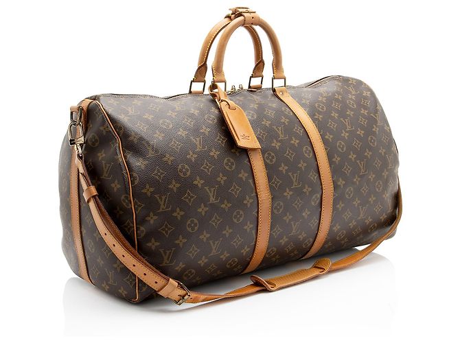 Louis Vuitton Vintage Monogram Canvas Keepall Bandouliere 55 Duffle Braun - Ansicht 2